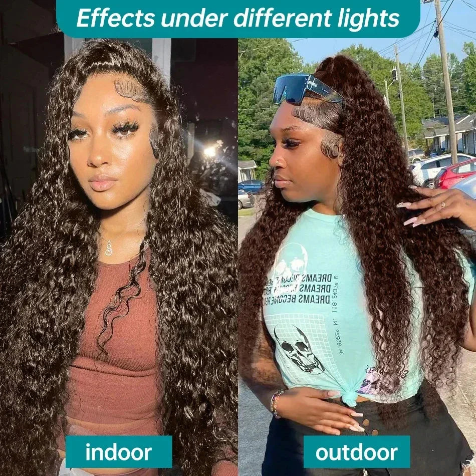 Chocolate Brown Curly Lace Front Wig