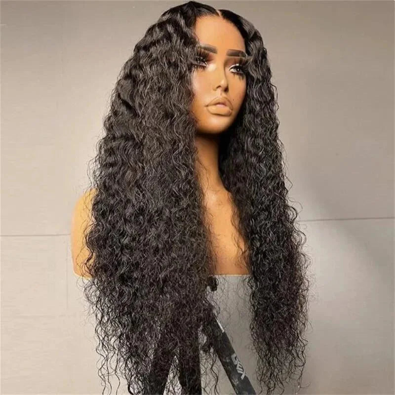 Soft Natural Black Kinky Curly Lace Front Wig